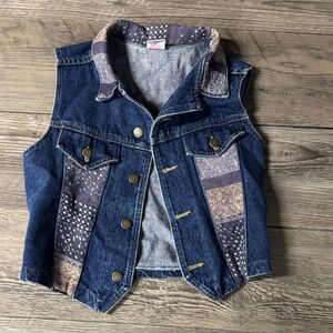 Vintage Stylish Denim Vest Boho cottage core small